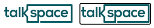 TalkSpace logo with and without its keyboard focus indicator.