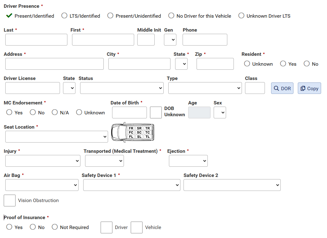 A form showing fields that are nearly impossible to tell that they are required.