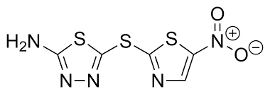 The chemical formula for Halicin.